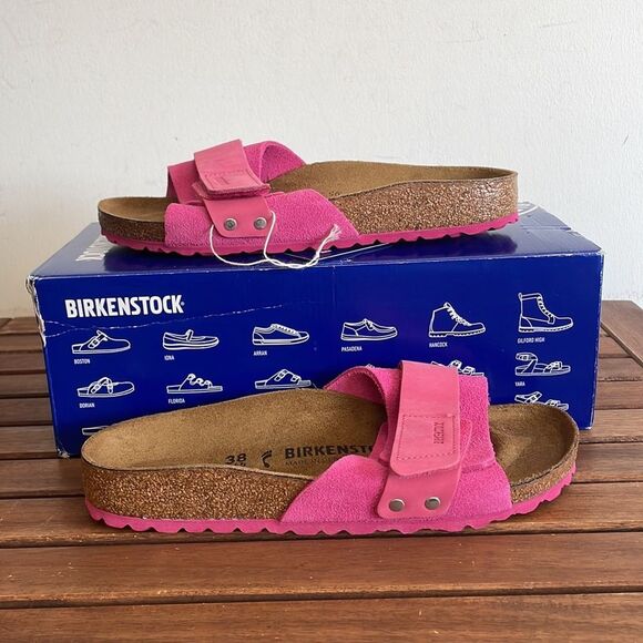 Birkenstock Oita Suede Leather Sandal Fuchsia Tulip EU 38/US Women Size 7 - Picture 1 of 13
